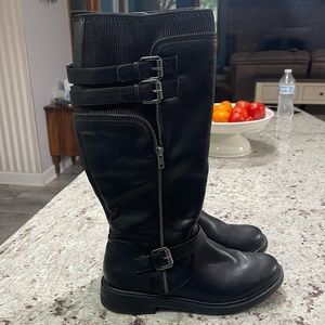 White Mountain Black Wide Calf Riding Boots